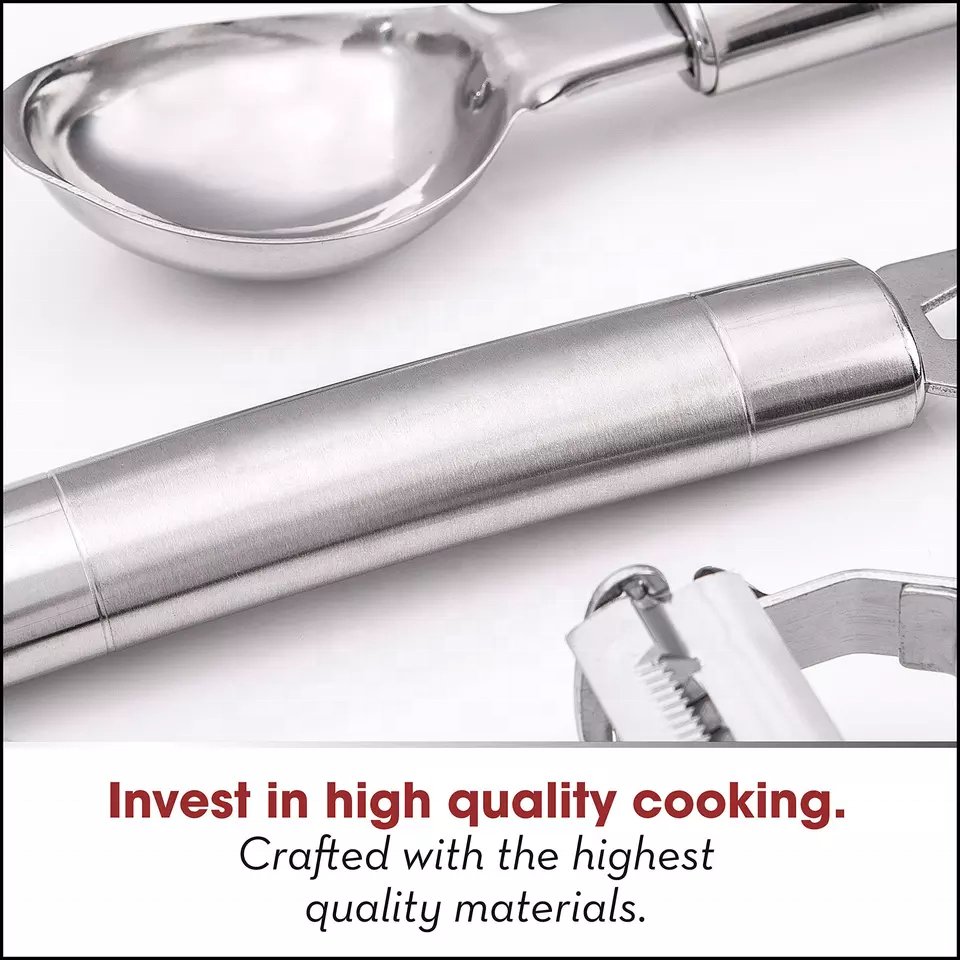 Smart home kitchen accessories cooking tools stainless steel kitchen utensils manufacturers 23 pcs set of cooking utensils