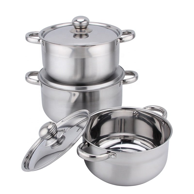 Hot selling 8 PCS stock pot induction casserole camping stainless steel cookware set for the kitchen