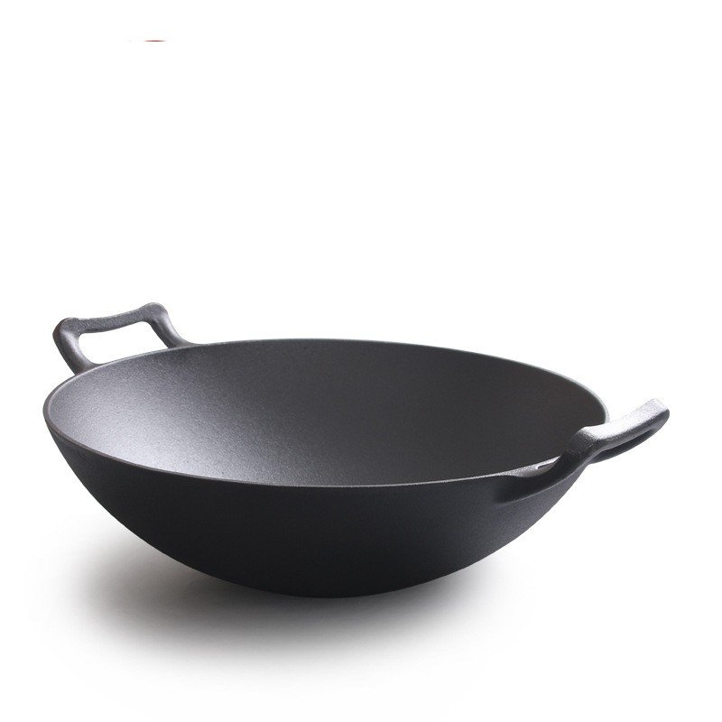 High Quality Both-handle Chinese Wok 32cm for Stove Cast iron high quality wok cast iron cookware fry and saute wok
