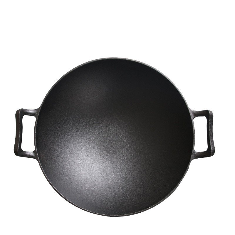 High Quality Both-handle Chinese Wok 32cm for Stove Cast iron high quality wok cast iron cookware fry and saute wok