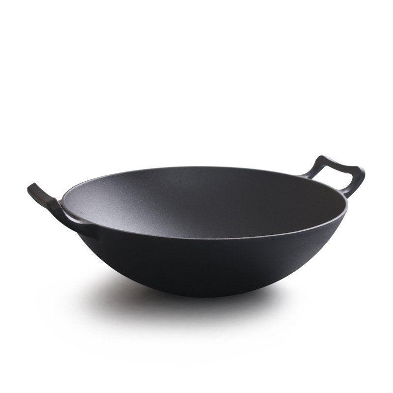 High Quality Both-handle Chinese Wok 32cm for Stove Cast iron high quality wok cast iron cookware fry and saute wok