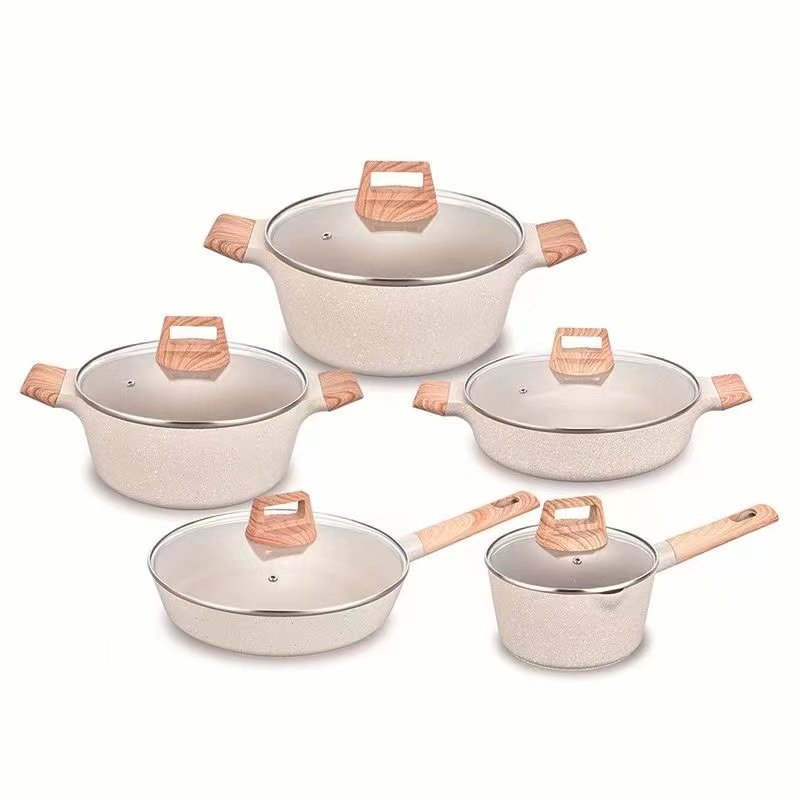 Forged Cookware Aluminum Cooking Milk Soup Pot With Lid sauce pan fry pan casserole non stick healthy cookware sets