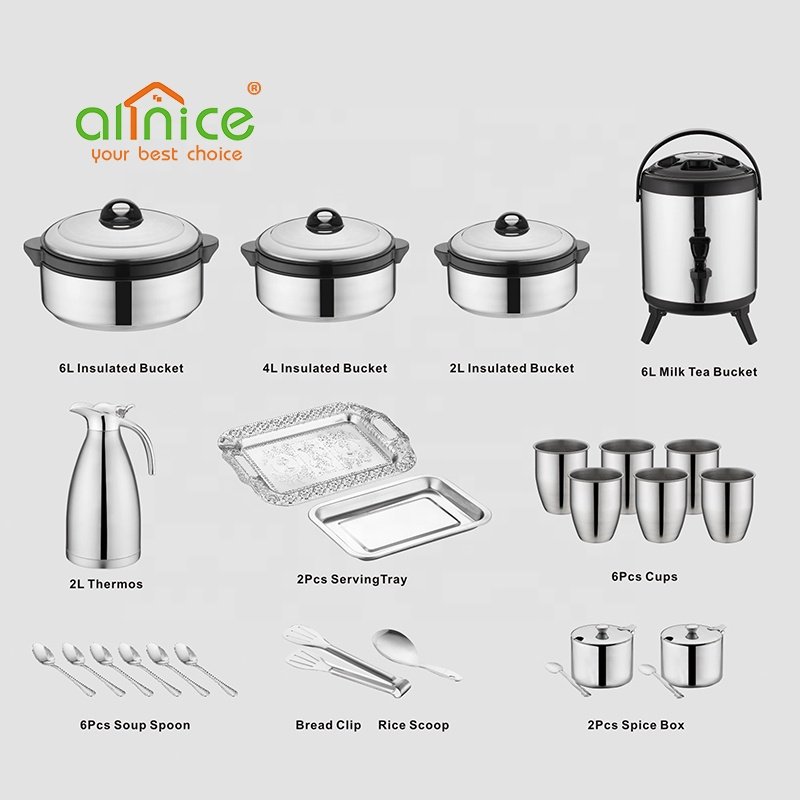 26pcs Stainless Steel Kitchenware Bucket Sets Soup Pot Cookware Set for Family
