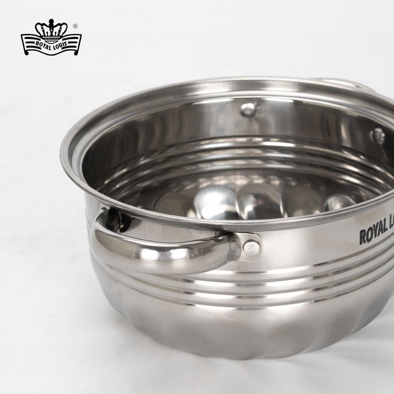 Royal Louis Hot Selling 8 Pcs Cooking Pot Set Stainless Steel Modern Cookware Sets Soup Stock Pots With SS Cover Panela