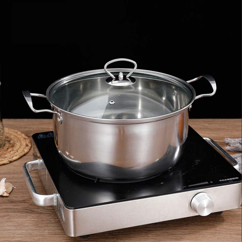 10pcs Stainless Steel Casserole Cooking Pot Set Cast Iron Kitchen Pans Soup Pot Stock Pot Cast Cookware Set