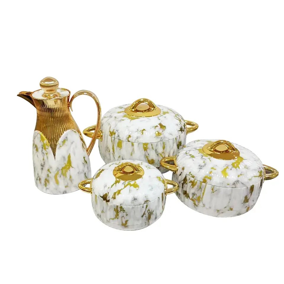 High quality round thermal hot pot containers sets for cookware Pumpkin Shape 1L+2L+3.5L 3PCS Set Elegant