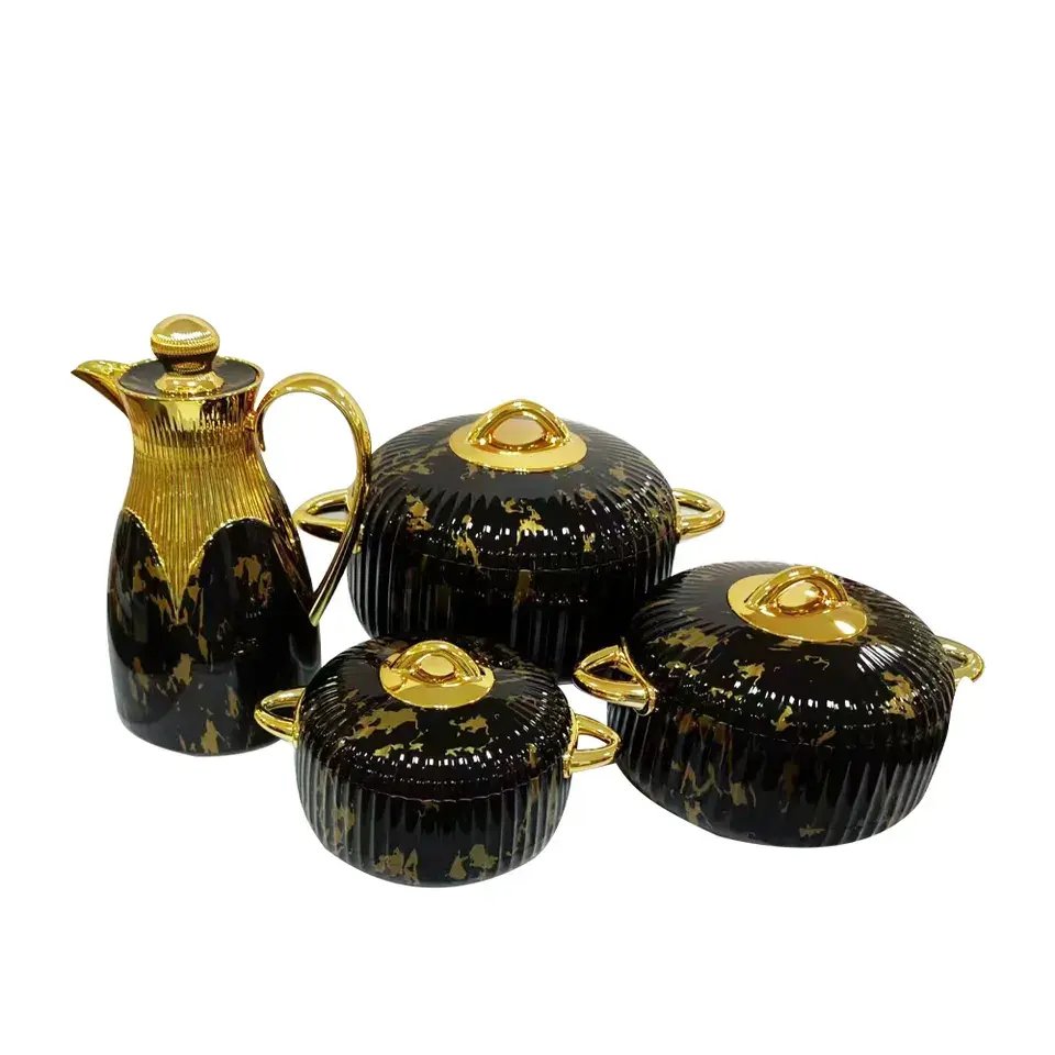 High quality round thermal hot pot containers sets for cookware Pumpkin Shape 1L+2L+3.5L 3PCS Set Elegant