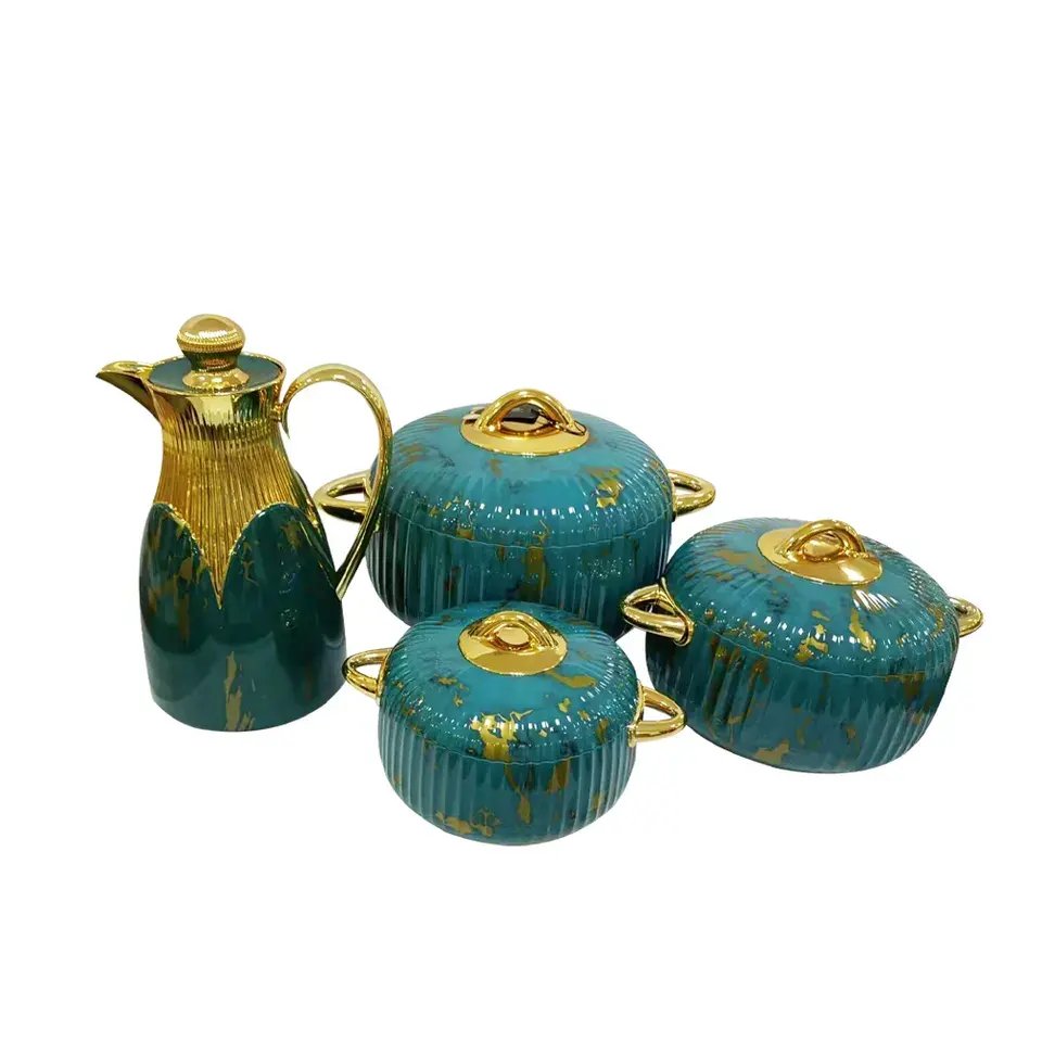 High quality round thermal hot pot containers sets for cookware Pumpkin Shape 1L+2L+3.5L 3PCS Set Elegant