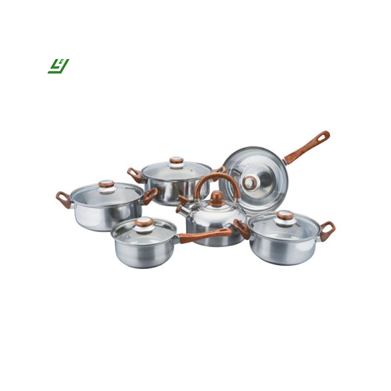 New Design Custom Home Nonstick Cooking Cookware Set Saucepan German Stainless Steel Cookware Sets With Package For House Meal