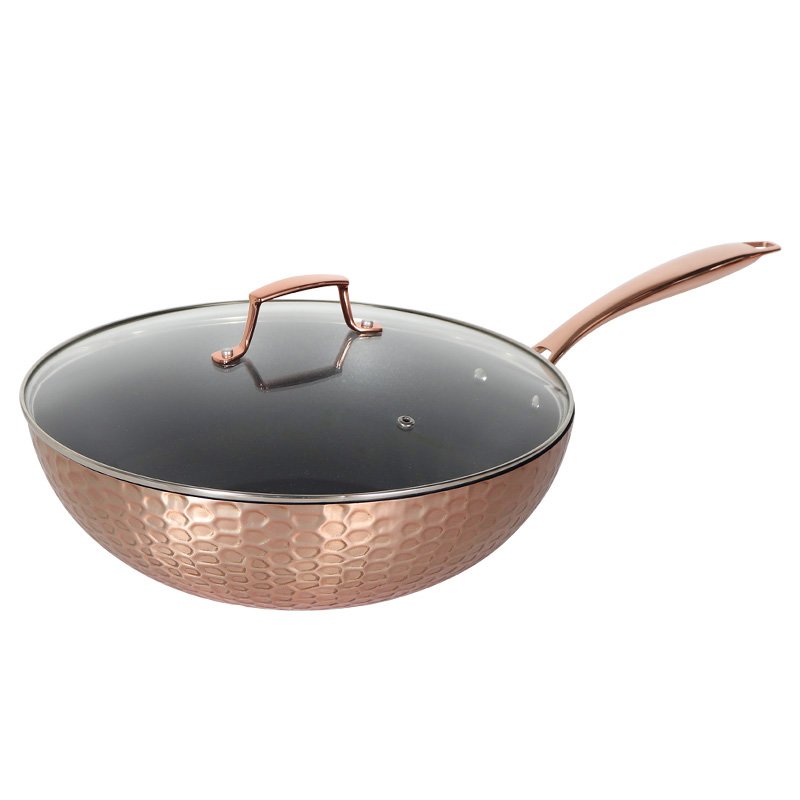 New Style Hammered Copper Non Stick Cookware Set Pot 8 Pieces Copper Cookware Pans and Pots Set