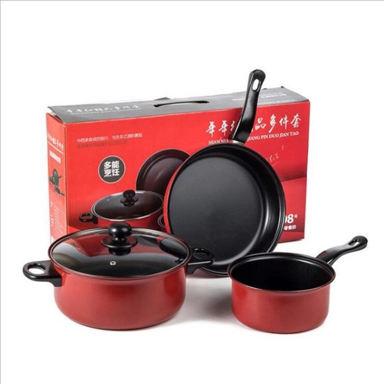 Multi-function 4 Pcs, Kitchen Cookware Cooking Pot Set Non-stick Cookware Sets With Handle