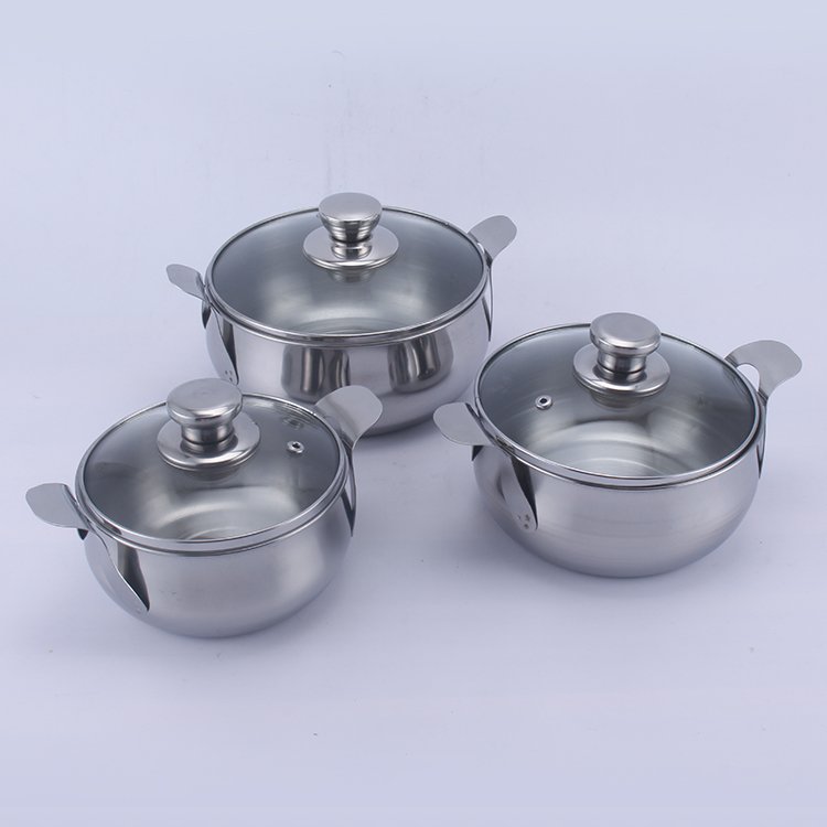 3Pcs Cooking Pot Cookware Set With Stainless Steel Lid African Pot Cheap Price Cookware Set soup pot kitchen
