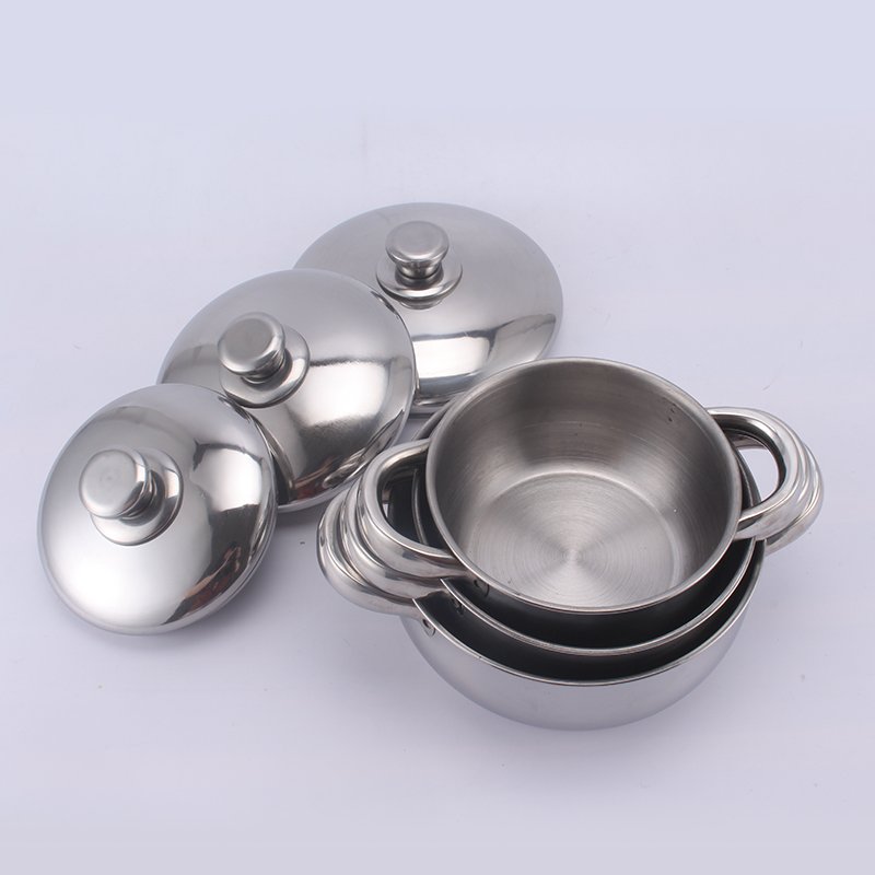 3Pcs Cooking Pot Cookware Set With Stainless Steel Lid African Pot Cheap Price Cookware Set soup pot kitchen