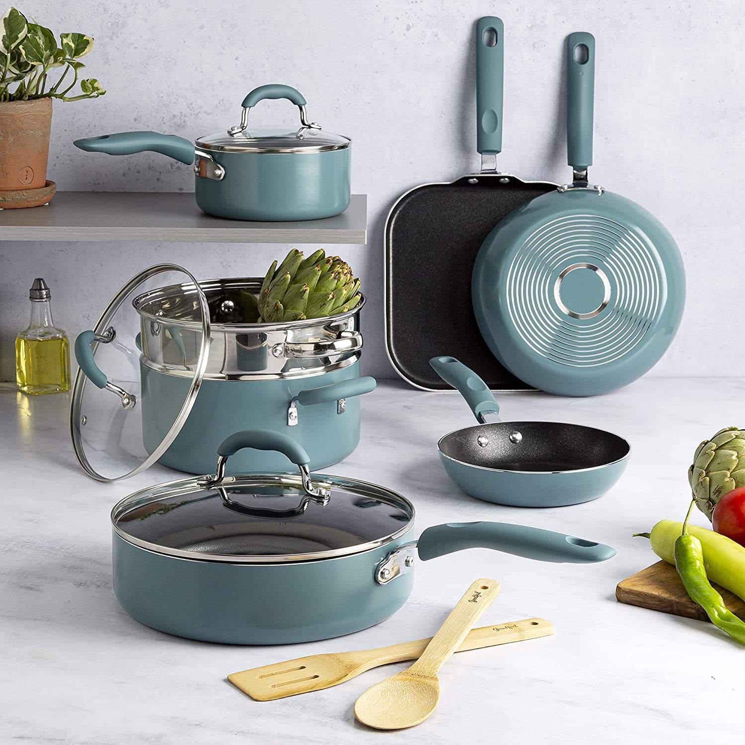 High Quality China Aluminum Practical Kitchen Cooking Pans and Pots Nonstick Cookware Set