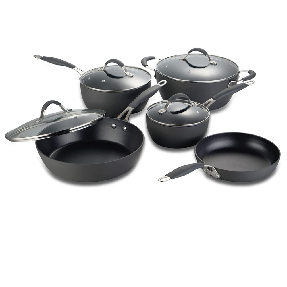 Tmai Hot Selling 9pcs Copper Pressed Aluminium Non-stick Coating Cookware Set
