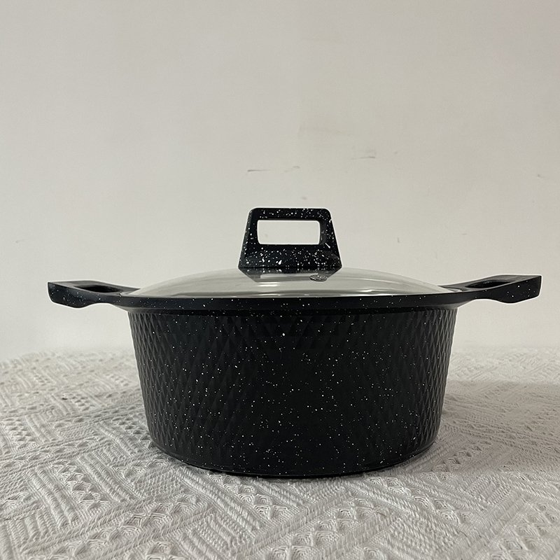 Master Star 17PCS/set Disine Diamond Marble Granite Coating Casseroles& Fry Pan Cast Cookware induction Cooker Spiral