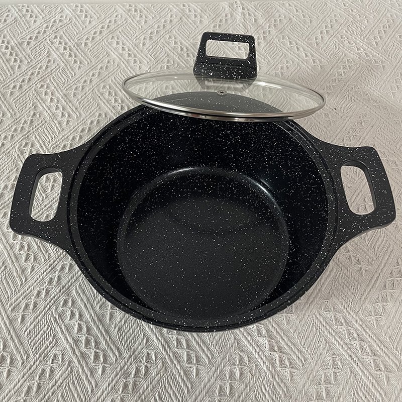 Master Star 17PCS/set Disine Diamond Marble Granite Coating Casseroles& Fry Pan Cast Cookware induction Cooker Spiral