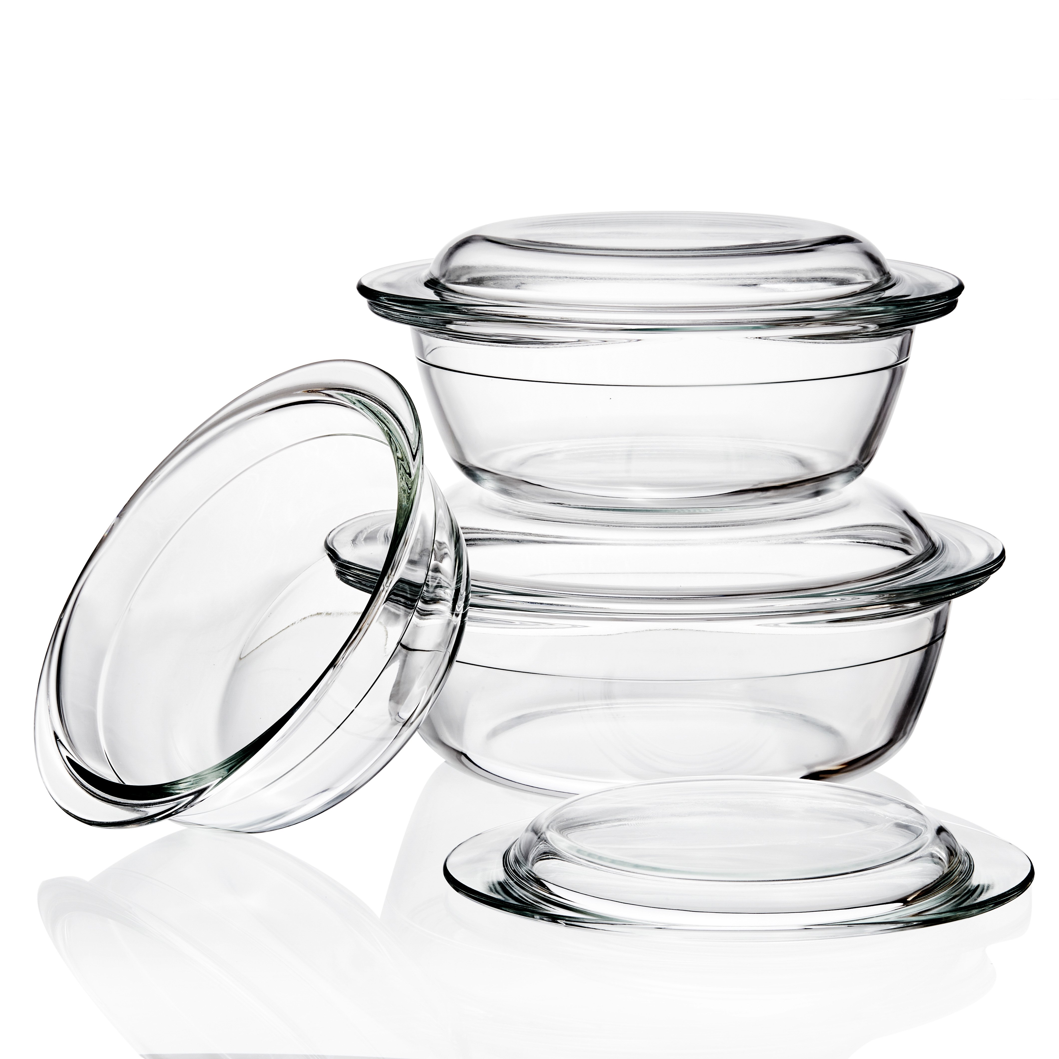 LINUO Hot Seller Casserole Food Dishes With Lids Glass Cookware Set