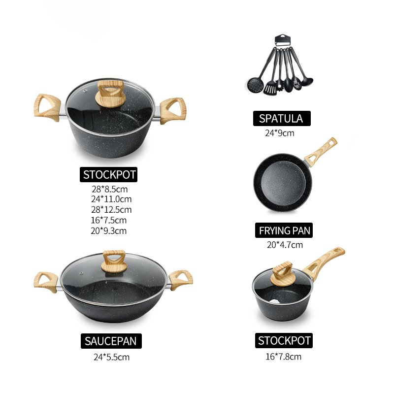 Manufacturer Pot Non-Stick Induction Sets Frying Pan Outdoor Camping Cooking Pot Cookwares Sets