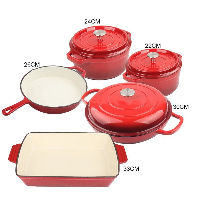 high quality kitchen custom logo die cast iron nonstick pots pan set casserole aluminium saucepan cookware sets of cooking pots