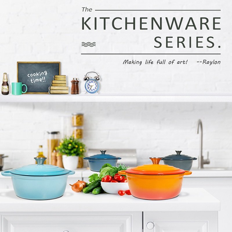 Wholesale Healthy Enamel Cast Iron Cookware Sets Casserole