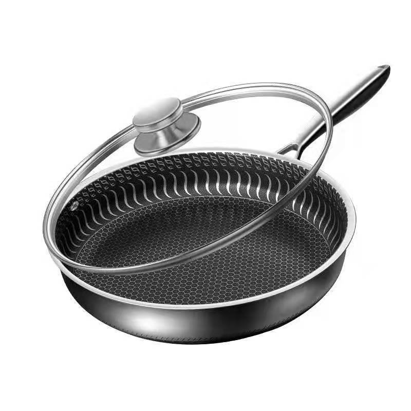 304 3ply Stainless Steel Nonstick Frying Grill Pan Steak Skillet Non Stick Fry Pan