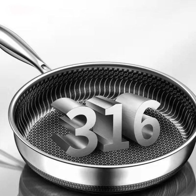 304 3ply Stainless Steel Nonstick Frying Grill Pan Steak Skillet Non Stick Fry Pan