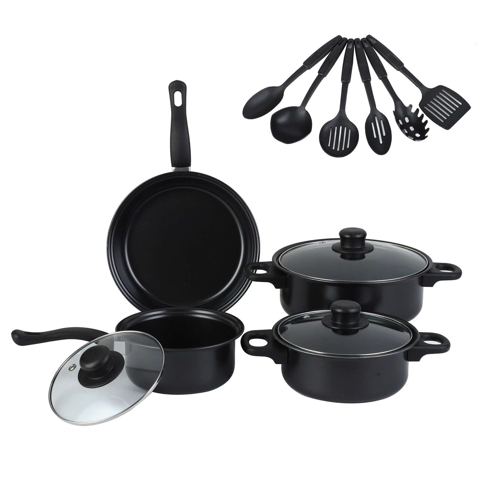 High Quality Outdoor 7pcs 13pcs Cast Iron fry sauce milk pot Cookware Sets cast iron nonstick pots pan set casserole saucepan