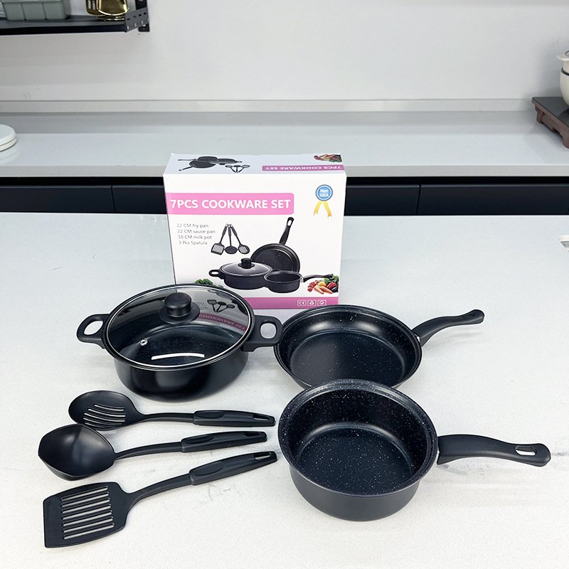 High Quality Outdoor 7pcs 13pcs Cast Iron fry sauce milk pot Cookware Sets cast iron nonstick pots pan set casserole saucepan
