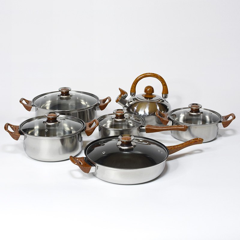 12 PCS Nonstick Combo Cookware Hot Sale Cooking Pot Set Stainless Steel Kitchen Cookware Set