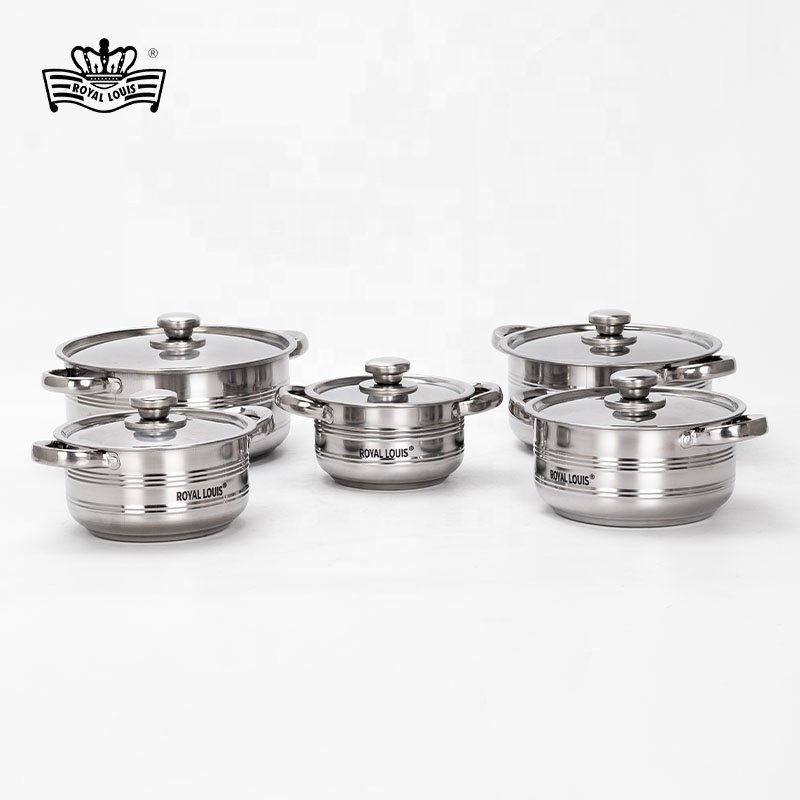 Customizable 10 Pcs Stainless Steel Cookware Set New Jonny Commercial Gift Soup Pot Set With SS Cover Stockpot Kitchen Panela