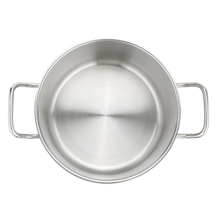 Cooking Pots Cookware Sets Low MOQ Tri Ply Stainless Steel Modern Brushed High Body,cookware Sets with Single Handle,sustainable