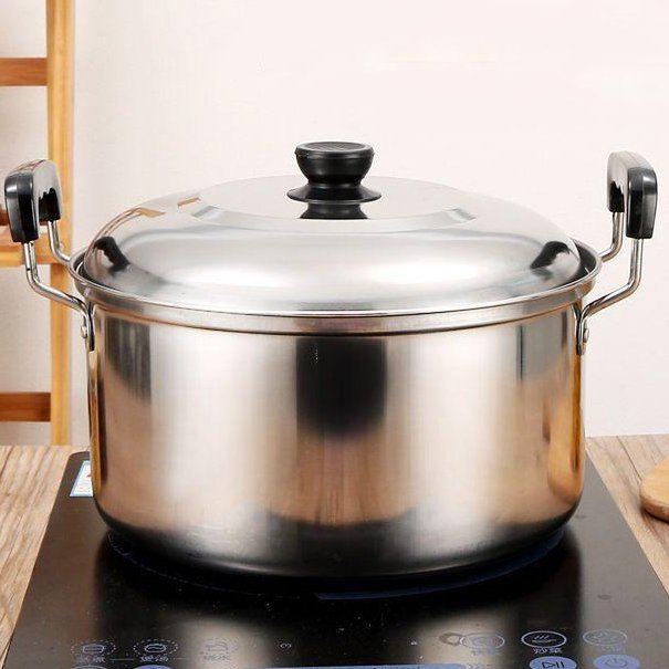 10 Pcs Metal Non Sticky Cooking Set Cookware Sets Big Cooking Pot Stainless Steel Soup & Stock Pots