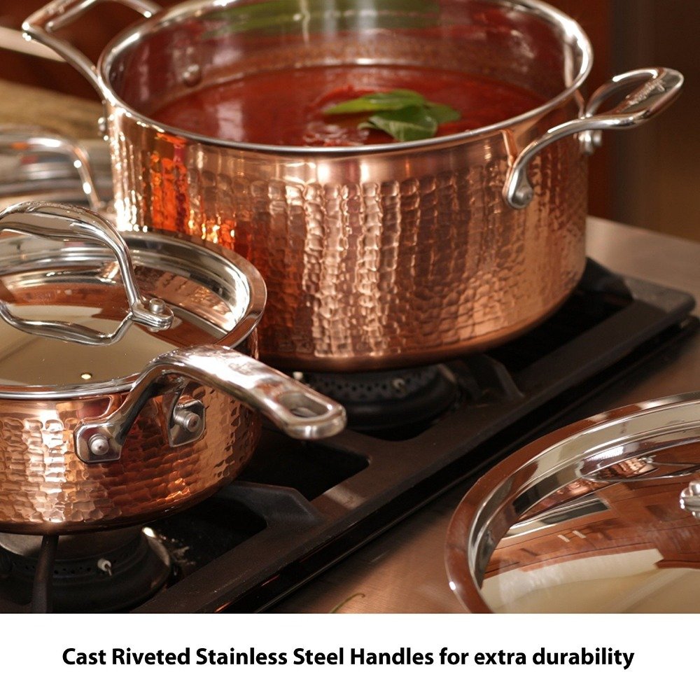 QANA Factory Wholesale OEM High Quality 10pcs Tri-Ply Stainless Steel Cookware Set Induction Hot Pot Cooking Pot Pans Utensils