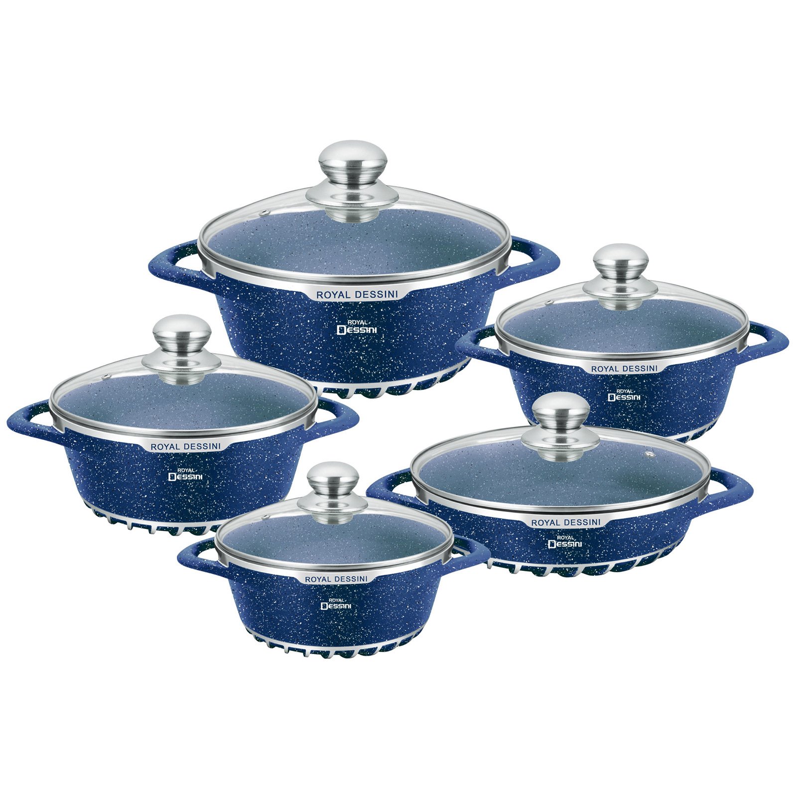 New design forged aluminum cookware set with removable handle silicone lid nonstick fry pan