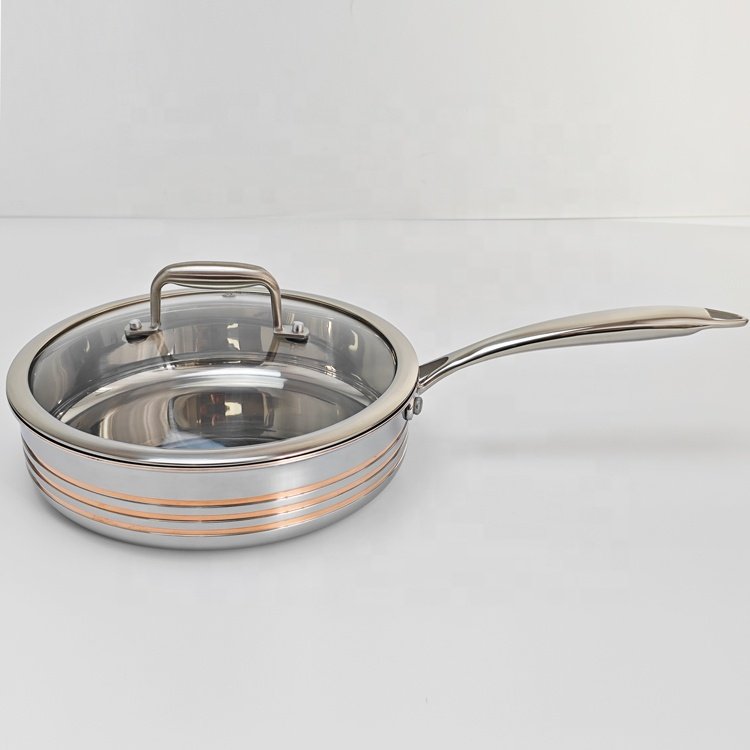 Luxury 10pcs five layer stainless steel copper core cooking pot cookware set for kitchen restaurant hotel