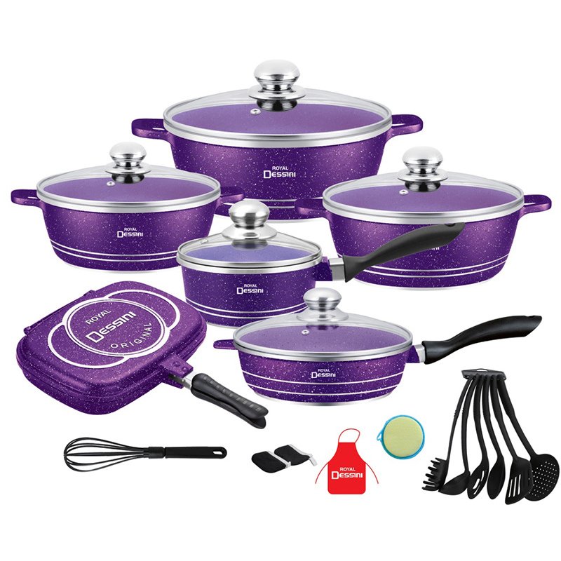 DSFOM 8510 Hot Selling ROYAL DESSINI 23PCS Aluminum Cookware Set