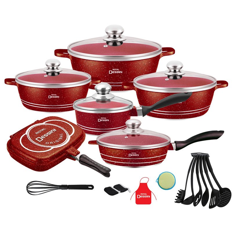 DSFOM 8510 Hot Selling ROYAL DESSINI 23PCS Aluminum Cookware Set