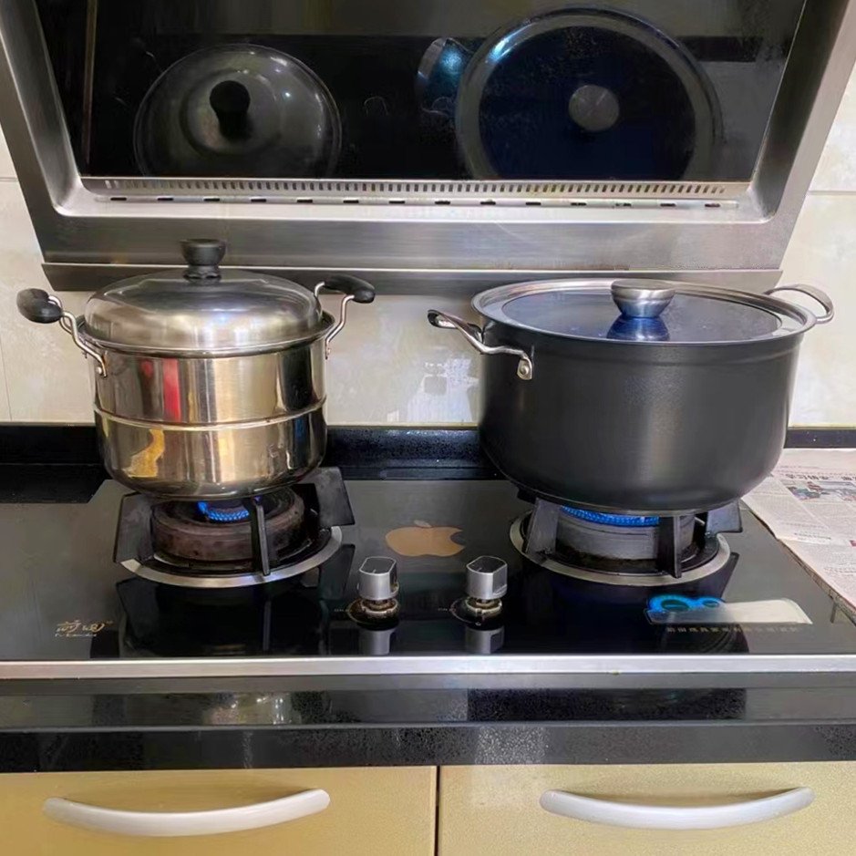 14 Pcs Set 30-32-34-36-38 Aluminum Polished Deep Cooking Pots Large Cookware Sets nonstick soup pots steam pot
