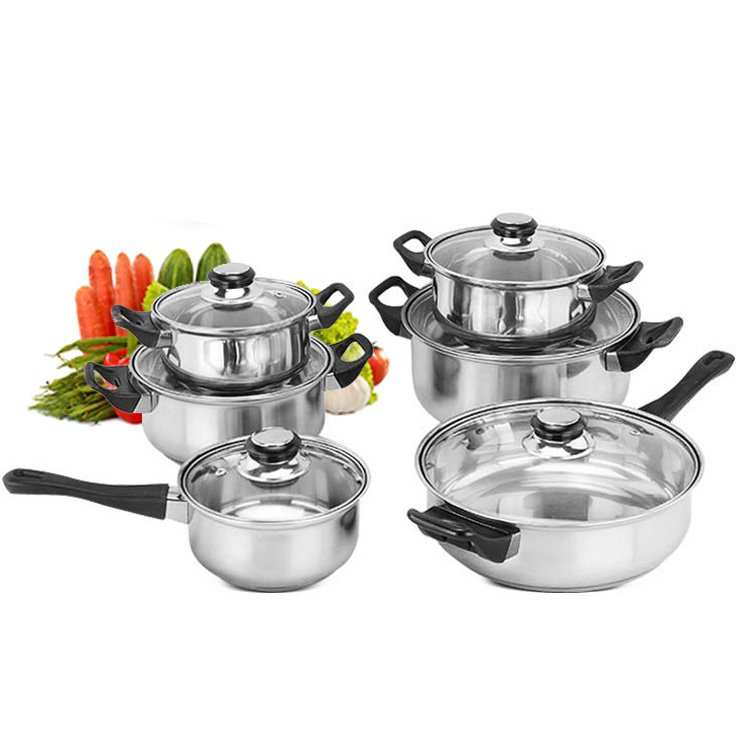 6Pcs stainless steel cookware sets Cooking Pots for Cooking Tool Kitchen Utensils Kitchen Accessories