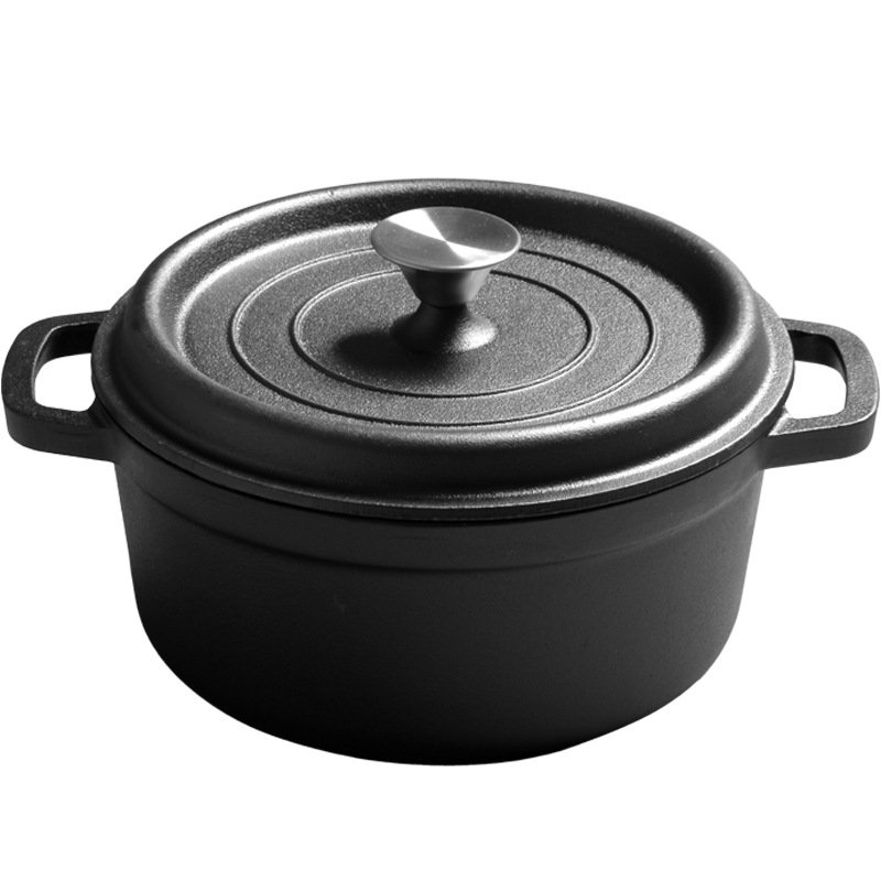wholesale Non-stick Stockpot Black round European bread pan cast iron casserole 28/32/40cm deepened large Dutch oven with lid