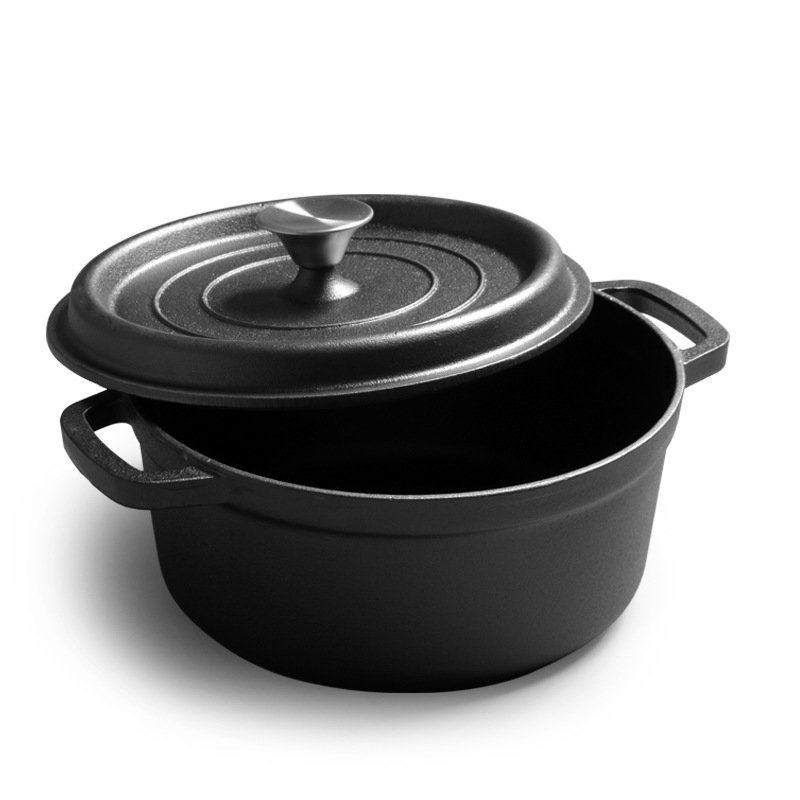 wholesale Non-stick Stockpot Black round European bread pan cast iron casserole 28/32/40cm deepened large Dutch oven with lid