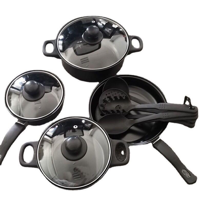 13 pcs Hot selling granite cookware set non stick frying pan aluminum cooking pots and pans set household utensils marble cookwa