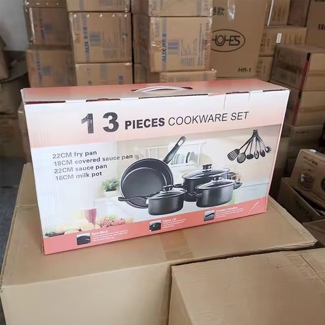 13 pcs Hot selling granite cookware set non stick frying pan cooking pots and pans set household utensils marble cookware set