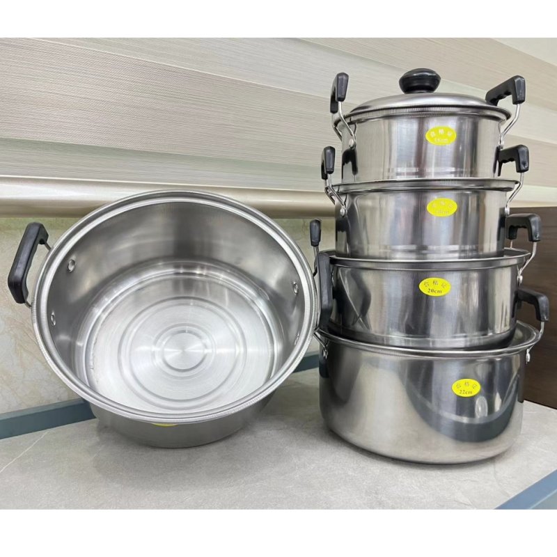 Cheap 10-Piece Pots And Pans Stainless Steel Cookware Set Soup & Stock Pots Deep Soup Steamer Pot kitchen times