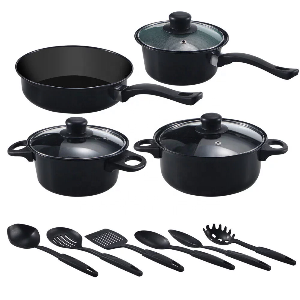 13 Piece Kitchen Non-stick Pots and Pans Set Non Stick Aluminum Cookware Set with Ceramic coating Pots and Frying Pans