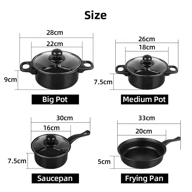 13 Piece Kitchen Non-stick Pots and Pans Set Non Stick Aluminum Cookware Set with Ceramic coating Pots and Frying Pans