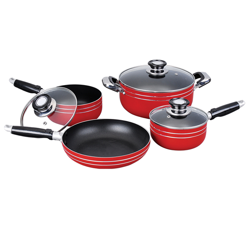 High Quality wholesale nonstick cookware pots and pans set with soft touch handle kitchenware set