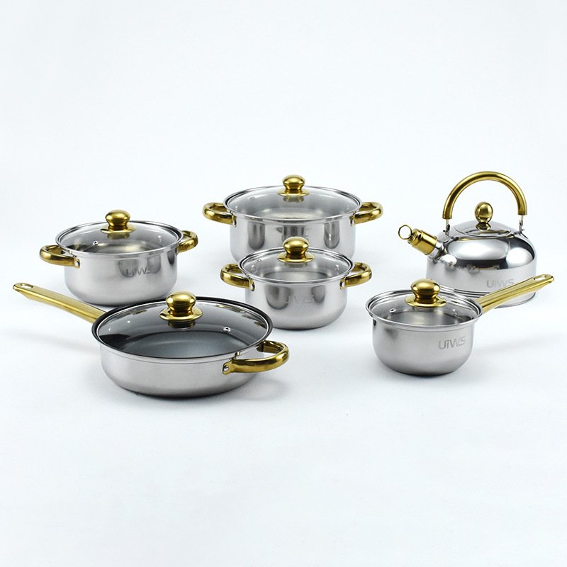 Nonstick 12PCS Cookware Set Saucepan Aluminium Coating Kitchen Cooking Pan Cookware Sets With Cover Handles