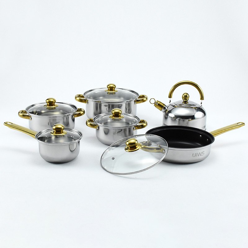 Nonstick 12PCS Cookware Set Saucepan Aluminium Coating Kitchen Cooking Pan Cookware Sets With Cover Handles